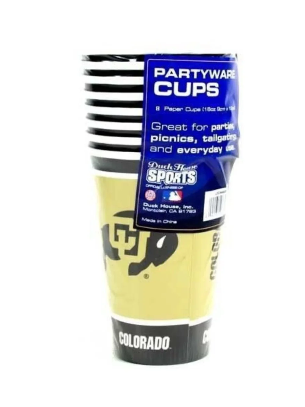 Colorado Buffaloes 16pcs Party Cups 16oz Disposable Duck House NCAA Merch